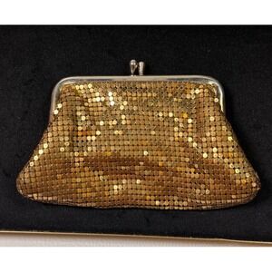 Whiting & Davis Gold Mesh Coin Purse – 5.5x3.5" Vintage Snap Closure